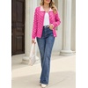 image:imageSidefeel Womens Button Up Open Front Cardigan Sweaters Long Sleeve Collared Printed Knit Sweater CoatsRose Red