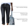 image:imageSidefeel Womens Capri Jeans High Waisted Summer Fashion Straight Leg Raw Hem Denim Capri PantsBlack