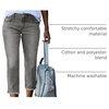 image:imageSidefeel Womens Capri Jeans High Waisted Summer Fashion Straight Leg Raw Hem Denim Capri PantsGray