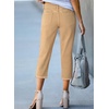 image:imageSidefeel Womens Capri Jeans High Waisted Summer Fashion Straight Leg Raw Hem Denim Capri PantsKhaki