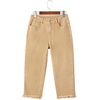 image:imageSidefeel Womens Capri Jeans High Waisted Summer Fashion Straight Leg Raw Hem Denim Capri PantsKhaki