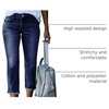 image:imageSidefeel Womens Capri Jeans High Waisted Summer Fashion Straight Leg Raw Hem Denim Capri PantsMedium Blue
