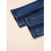 image:imageSidefeel Womens Capri Jeans Mid Rise Skinny Stretchy Front Seam Capri Leggings Denim PantsDark Blue