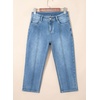 image:imageSidefeel Womens Capri Jeans Mid Rise Skinny Stretchy Front Seam Capri Leggings Denim PantsLight Blue