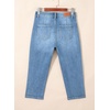image:imageSidefeel Womens Capri Jeans Mid Rise Skinny Stretchy Front Seam Capri Leggings Denim PantsLight Blue
