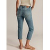 image:imageSidefeel Womens Capri Jeans Mid Rise Skinny Stretchy Front Seam Capri Leggings Denim PantsVintage Blue