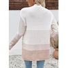 image:imageSidefeel Womens Cardigan Sweaters Open Front Long Sleeve Ribbed Color Block Knit Fall SweatersApricot