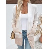 image:imageSidefeel Womens Cardigan Sweaters Open Front Long Sleeve Ribbed Color Block Knit Fall SweatersApricot