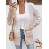 image:imageSidefeel Womens Cardigan Sweaters Open Front Long Sleeve Ribbed Color Block Knit Fall SweatersApricot