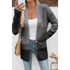image:imageSidefeel Womens Cardigan Sweaters Open Front Long Sleeve Ribbed Color Block Knit Fall SweatersBlack