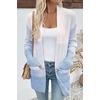 image:imageSidefeel Womens Cardigan Sweaters Open Front Long Sleeve Ribbed Color Block Knit Fall SweatersLight Blue