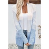 image:imageSidefeel Womens Cardigan Sweaters Open Front Long Sleeve Ribbed Color Block Knit Fall SweatersLight Blue