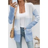 image:imageSidefeel Womens Cardigan Sweaters Open Front Long Sleeve Ribbed Color Block Knit Fall SweatersLight Blue