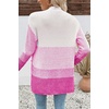 image:imageSidefeel Womens Cardigan Sweaters Open Front Long Sleeve Ribbed Color Block Knit Fall SweatersRose Red
