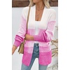 image:imageSidefeel Womens Cardigan Sweaters Open Front Long Sleeve Ribbed Color Block Knit Fall SweatersRose Red