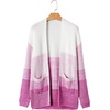 image:imageSidefeel Womens Cardigan Sweaters Open Front Long Sleeve Ribbed Color Block Knit Fall SweatersRose Red
