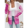 image:imageSidefeel Womens Cardigan Sweaters Open Front Long Sleeve Ribbed Color Block Knit Fall SweatersRose Red