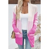image:imageSidefeel Womens Cardigan Sweaters Open Front Long Sleeve Ribbed Color Block Knit Fall SweatersRose Red