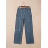 image:imageSidefeel Womens Cargo Jeans Casual Loose Mid Rise Wide Leg Denim PantsAshleigh Blue