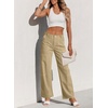 image:imageSidefeel Womens Cargo Jeans Casual Loose Mid Rise Wide Leg Denim PantsBeige