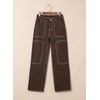 image:imageSidefeel Womens Cargo Jeans Casual Loose Mid Rise Wide Leg Denim PantsDesert Palm