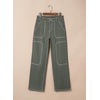 image:imageSidefeel Womens Cargo Jeans Casual Loose Mid Rise Wide Leg Denim PantsFour Leaf Clover