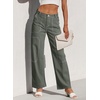 image:imageSidefeel Womens Cargo Jeans Casual Loose Mid Rise Wide Leg Denim PantsFour Leaf Clover