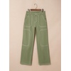 image:imageSidefeel Womens Cargo Jeans Casual Loose Mid Rise Wide Leg Denim PantsGrass Green