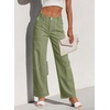 image:imageSidefeel Womens Cargo Jeans Casual Loose Mid Rise Wide Leg Denim PantsGrass Green