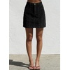 image:imageSidefeel Womens Corduroy Skirt 2026 High Waist Button Stretch Knee Length Skirt with Big PocketsBlack