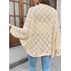 image:imageSidefeel Womens Crochet Oversized Cardigan Sweaters Spring Hollow Out Long Batwing Sleeve Summer Shrugs Lightweight SweaterApricot