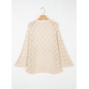 image:imageSidefeel Womens Crochet Oversized Cardigan Sweaters Spring Hollow Out Long Batwing Sleeve Summer Shrugs Lightweight SweaterApricot