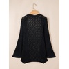 image:imageSidefeel Womens Crochet Oversized Cardigan Sweaters Spring Hollow Out Long Batwing Sleeve Summer Shrugs Lightweight SweaterBlack