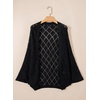 image:imageSidefeel Womens Crochet Oversized Cardigan Sweaters Spring Hollow Out Long Batwing Sleeve Summer Shrugs Lightweight SweaterBlack