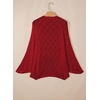 image:imageSidefeel Womens Crochet Oversized Cardigan Sweaters Spring Hollow Out Long Batwing Sleeve Summer Shrugs Lightweight SweaterBurgundy