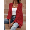 image:imageSidefeel Womens Crochet Oversized Cardigan Sweaters Spring Hollow Out Long Batwing Sleeve Summer Shrugs Lightweight SweaterBurgundy