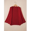 image:imageSidefeel Womens Crochet Oversized Cardigan Sweaters Spring Hollow Out Long Batwing Sleeve Summer Shrugs Lightweight SweaterBurgundy