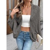 image:imageSidefeel Womens Crochet Oversized Cardigan Sweaters Spring Hollow Out Long Batwing Sleeve Summer Shrugs Lightweight SweaterDark Grey