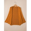 image:imageSidefeel Womens Crochet Oversized Cardigan Sweaters Spring Hollow Out Long Batwing Sleeve Summer Shrugs Lightweight SweaterGinger Yellow