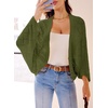 image:imageSidefeel Womens Crochet Oversized Cardigan Sweaters Spring Hollow Out Long Batwing Sleeve Summer Shrugs Lightweight SweaterGreen