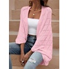 image:imageSidefeel Womens Crochet Oversized Cardigan Sweaters Spring Hollow Out Long Batwing Sleeve Summer Shrugs Lightweight SweaterPink