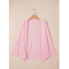 image:imageSidefeel Womens Crochet Oversized Cardigan Sweaters Spring Hollow Out Long Batwing Sleeve Summer Shrugs Lightweight SweaterPink