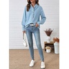 image:imageSidefeel Womens Denim Shirt Button Down Long Sleeve Ruffled Edge Jean Blouses TopsIceland Blue