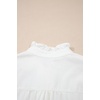 image:imageSidefeel Womens Denim Shirt Button Down Long Sleeve Ruffled Edge Jean Blouses TopsWhite