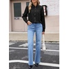 image:imageSidefeel Womens Denim Shirt Button Down Long Sleeve Ruffled Edge Trendy Jean Shackets Blouses TopsBlack