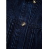 image:imageSidefeel Womens Denim Shirt Button Down Long Sleeve Ruffled Edge Trendy Jean Shackets Blouses TopsDark Blue