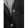 image:imageSidefeel Womens Denim Shirt Button Down V Neck Short Sleeve Jean Shirts Trendy Casual Loose Denim Tops with Oversized FitBlack