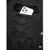 image:imageSidefeel Womens Denim Shirt Button Down V Neck Short Sleeve Jean Shirts Trendy Casual Loose Denim Tops with Oversized FitBlack