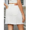 image:imageSidefeel Womens Denim Skirt Casual Stretch High Waist Raw Hem Zip Fly Jean Skirt for WomenWhite