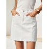 image:imageSidefeel Womens Denim Skirt Casual Stretch High Waist Raw Hem Zip Fly Jean Skirt for WomenWhite